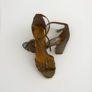 Nina Champagne, Color, Block, Heel Stray, Sandal